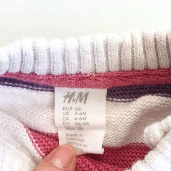 H&M pastel stripe knit sweater EUC 4-6 months - Picture 3 of 4